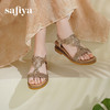Safiya/索菲娅2025波西米亚水钻镂空休闲坡跟平底罗马度假凉鞋SFD2115348 商品缩略图0