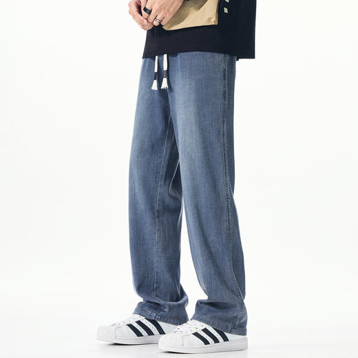【莱赛尔天丝】【DQ】大依优型大码男装加长版牛仔裤莱赛尔天丝宽松轻薄直筒长裤夏季新品潮流胖子 商品图6