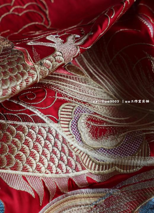 【高端婚庆】龙翔凤瑞w奢华重工刺绣100支新疆长绒棉婚礼四件套十件套 商品图6