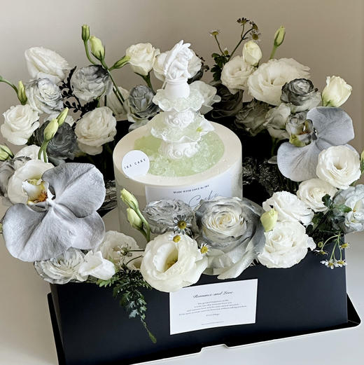 黑白许愿池（鲜花不一定能买到一样的，按色系搭配） 商品图2