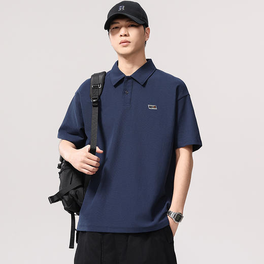 【DQ】大依优型大码男装短袖polo衫休闲简约宽松加大码百搭翻领上衣夏季新品男士半袖 商品图3