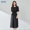NUTS夏季新品时尚优雅气质圆领收腰显瘦短袖连衣裙323101003B 商品缩略图2