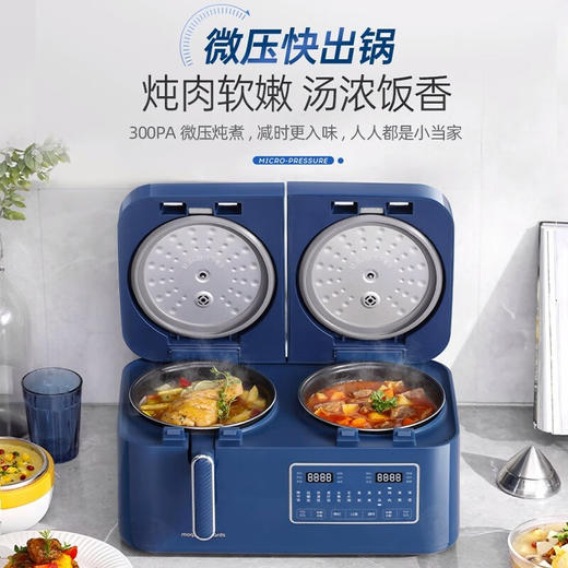 Morphy Richards摩飞多功能双拼电饭煲 MR8501 2L+2L 白色/蓝色 商品图3