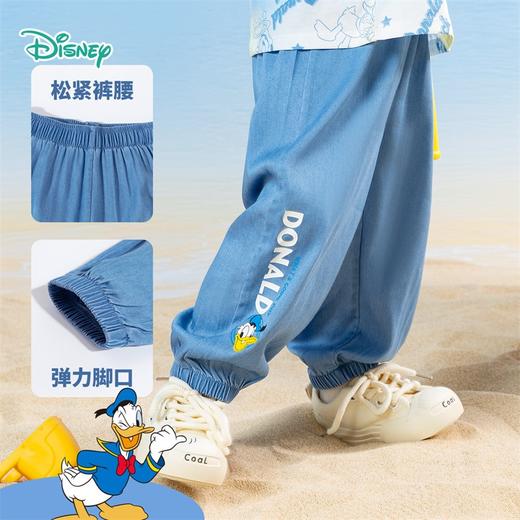 迪士尼2025春夏新款男童天丝软牛仔裤轻薄透气莱赛尔防蚊裤休闲长裤ZD2EK012 商品图3