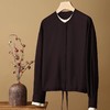 LONGVFAIR·美德拉假两件拼接法式衬衫，经典白与温暖咖融合、仿佛秋日拿铁【3-5天发货】 商品缩略图3