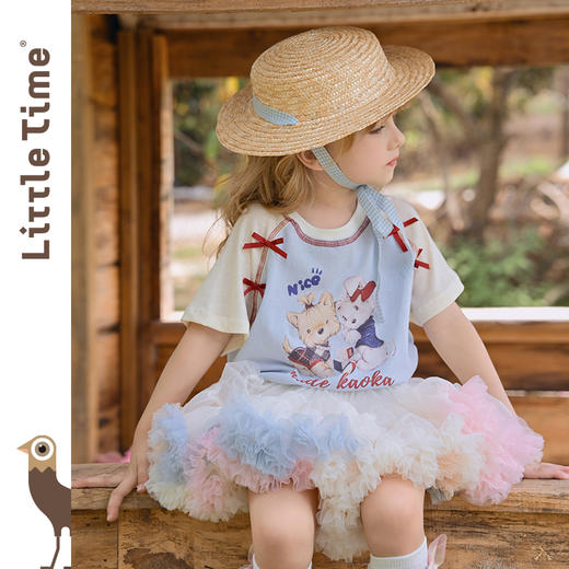 Little time女童半身裙夏季2025新款儿童洋气时尚冰淇淋百搭裙子 商品图0