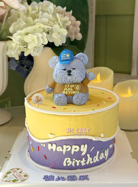JJ 应援熊立体手绘蛋糕
