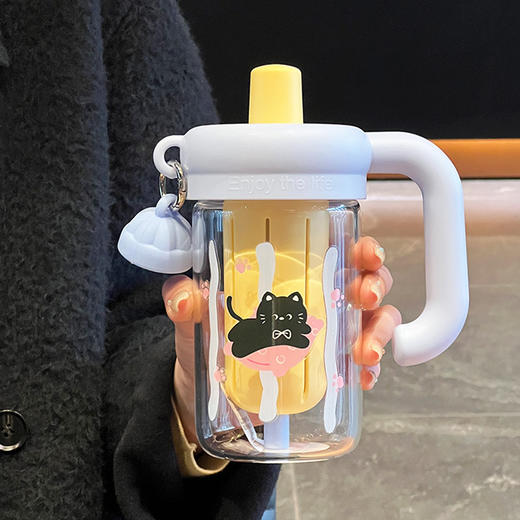 【内置茶仓！茶水分离】玻璃杯女生高颜值吸管水杯新款大容量便携茶水分离耐高温学生杯子ry，可拆卸式，全方位清洗。ry 商品图5