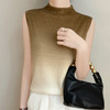 雀说渐变色针织吊带背心新款半高领洋气内搭打底薄款精纺羊毛无袖上衣AL506 商品缩略图2
