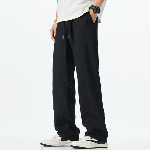 【加长】【莱赛尔天丝】大依优型大码男装莱赛尔天丝休闲裤宽松阔腿加长版垂感薄款长裤夏季新品男士 商品图1