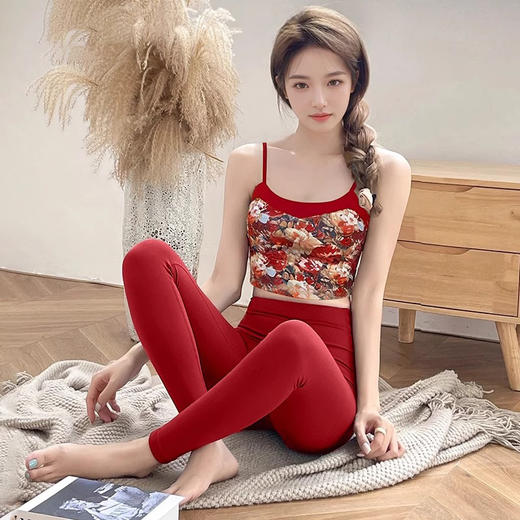 跃牌【洛水之神系列】印花运动背心女美背中高强度防震运动内衣健身瑜伽服上衣背心764 商品图0