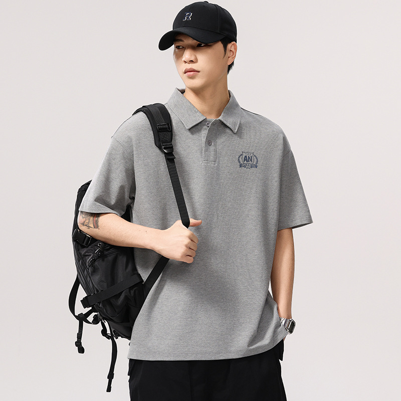 【DQ】大依优型大码男装短袖polo衫潮牌休闲商务宽松加大码百搭印花上衣夏季新品男士