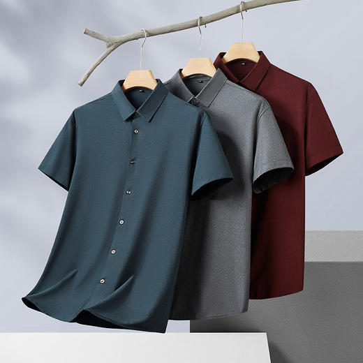 【DM】大依优型大码短袖衬衫加肥加大半袖衬衣男夏季薄款胖子休闲宽松上衣 商品图6