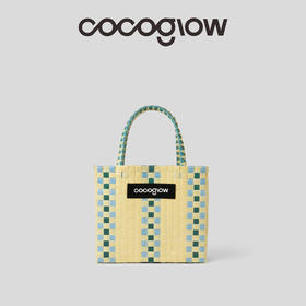 cocoglow·奶油黄系列女士手提包手工工艺编织菜篮子中号