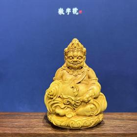 黄财神°黄杨木雕摆件