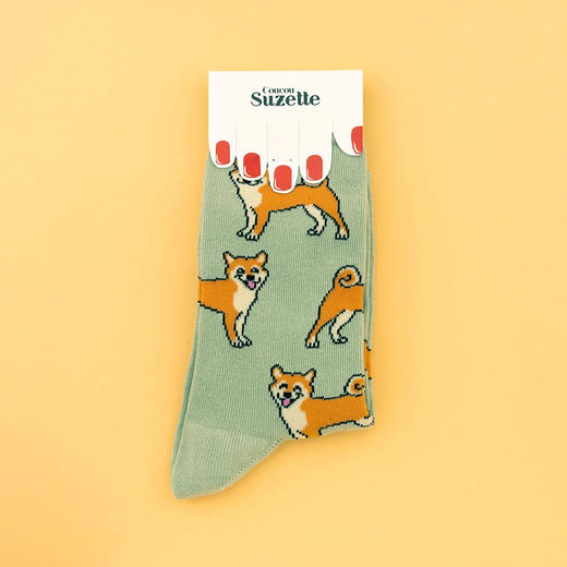 北京仓｜Coucou Suzette-Shiba-柴犬 中筒袜［法国设计师］ 商品图2