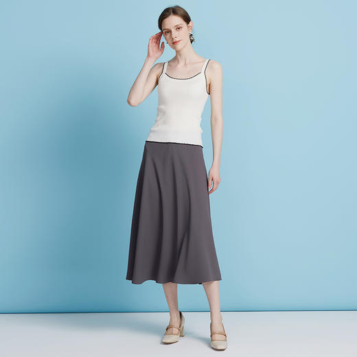 EITIE爱特爱舒适修身百搭基础撞色花边针织吊带背心春季新款A2501505 商品图6