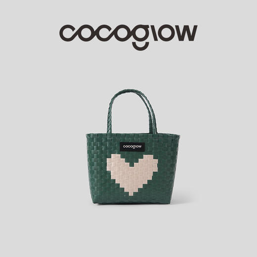 cocoglow 爱心系列/Icecream系列手提包手工工艺编织菜篮子中号 商品图0