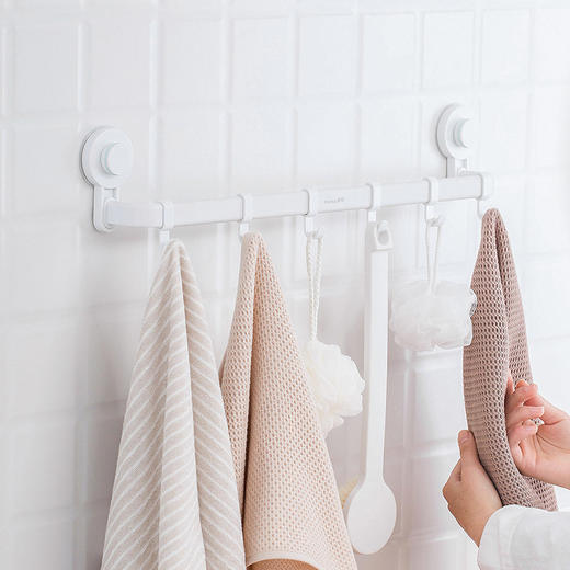 茶花卡乐免打孔吸壁收纳挂杆 商品图2