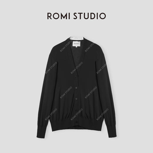ROMI STUDIO"格雷高知" 宽松薄款冰透长袖V领针织开衫M3371 商品图5