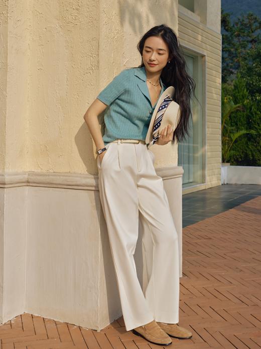 丝棉混纺翻驳领polo毛衫FCF1WST027 商品图11