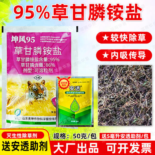 95%草甘膦铵盐柑橘果园除水花生马齿苋小飞蓬专用除草剂正品农用 商品图0