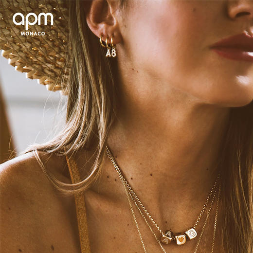 AE11748OXYI-1 apm MONACO 字母耳环女 新款潮小巧耳圈耳钉 圆圈款复古耳饰银 字母I/宽高0.5*1.6cm 商品图1