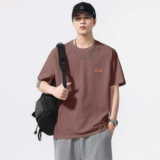 【100%棉】【DQ】大依优型大码男装240G纯棉圆领T恤简约宽松国潮印花短袖夏季新品上衣男士 商品图5