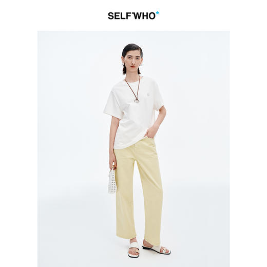 【笑脸衣橱】SELFWHO笑脸衣橱精梳棉短袖T恤女2025夏新款宽松云柔感多巴胺上衣 商品图2