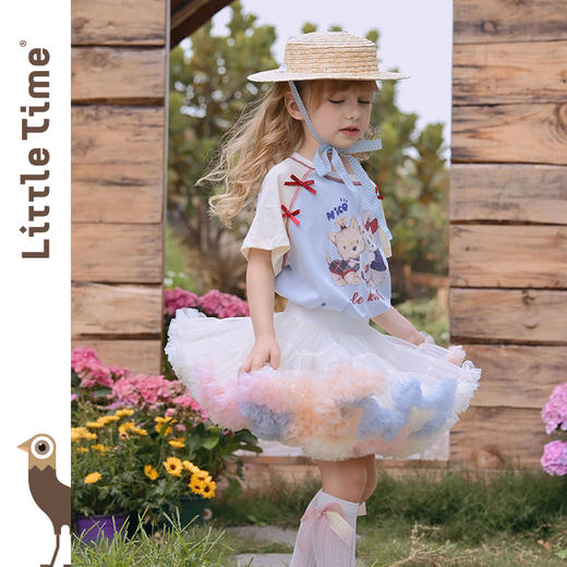 Little time女童半身裙夏季2025新款儿童洋气时尚冰淇淋百搭裙子 商品图3