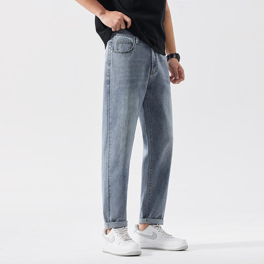 【DQ】大依优型大码男装韩版九分牛仔裤男宽松潮流百搭哈伦小脚裤夏季新品胖子 商品图2