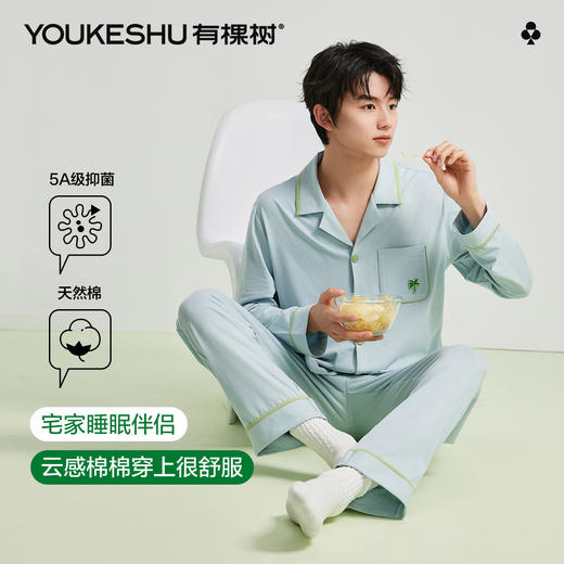 【清仓捡漏】【XL-3XL】【有棵树】男士春秋款睡衣开衫家居服套装 商品图1