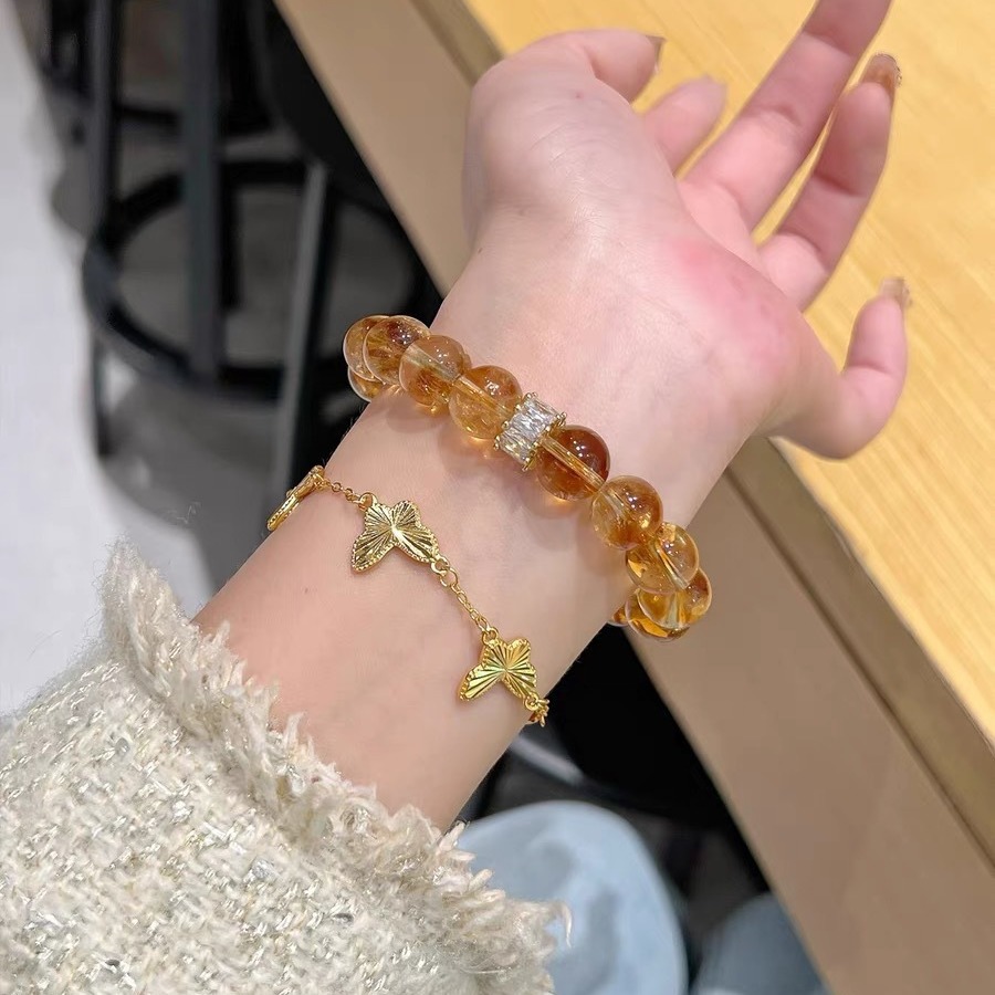 8mm 暴力财财黄水晶   A-4230