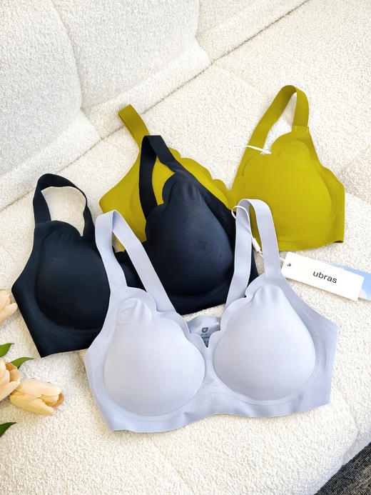 🔥【虞书欣同款】ubras软支撑花瓣杯背心文胸A-C杯 ✅深V浪花领背心设计，🈶元气又性感，舒适好穿更好搭 ✅面料柔软细腻，高弹舒适不闷热，哑光效果更高级 商品图5