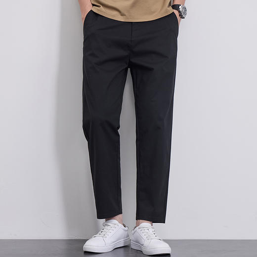 【纯棉】【DQ】大依优型大码轻商务休闲裤简约宽松百搭直筒休闲九分裤胖子男士夏季新款 商品图5