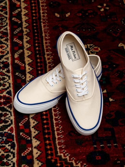 Fliks 蓝边白色帆布鞋 商品图0