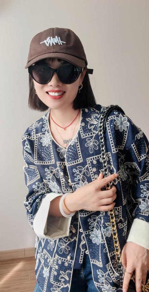 刺绣花朵亮片棉牛仔国风时髦外套 商品图5