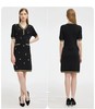 S1M1马天奴 黑色刺绣针织裙V领连衣裙MRS101SWB0 商品缩略图3