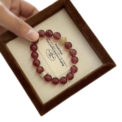 【红鸾心动❗草莓晶招挑花手链】吸引并释放真正个人魅力，天然高颜值显白水晶，招挑花本命年水晶手串送闺蜜礼物好运L 商品图3