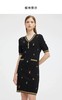 S1M1马天奴 黑色刺绣针织裙V领连衣裙MRS101SWB0 商品缩略图1
