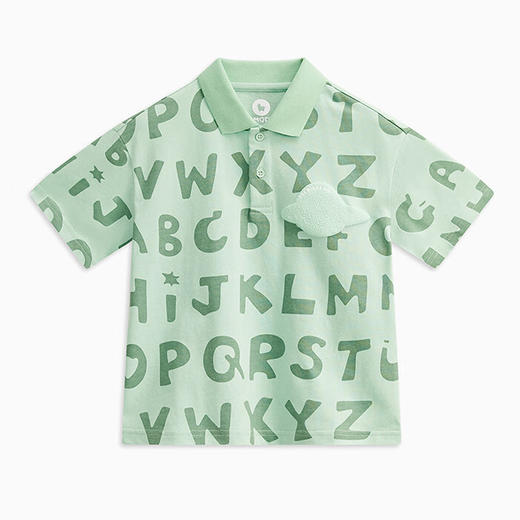 【MQD】男童夏季POLO儿童洋气T恤宽松落肩韩版潮酷印花翻领全棉短袖 商品图0