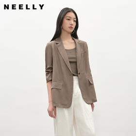 NEELLY纳俪商场同款夏季新款通勤简约西装外套女时尚透气上衣N25045W01097