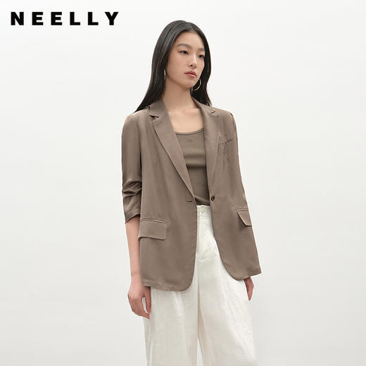 NEELLY纳俪商场同款夏季新款通勤简约西装外套女时尚透气上衣N25045W01097 商品图0
