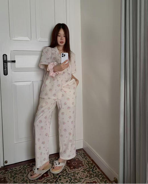 云感棉纱衣~ 25年新款全棉纱布短袖长裤宽松两件套家居服 可外穿甜美可爱纯棉透气 商品图3