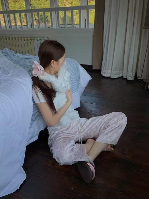 【把清风穿身上】春夏水柔缎面仿真丝缎面家居裤长裤 小清新居家清风宅宅短裤睡眠裤 商品图7