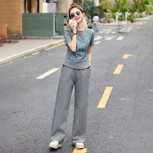 时尚洋气减龄撞色，拼接设计感休闲运动套装HR-BBL2538 商品图2