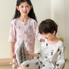 【A类品质，买一送一】夏季新款儿童提花纯棉七分网眼家居服透气舒爽中大童家居服100% 商品缩略图6