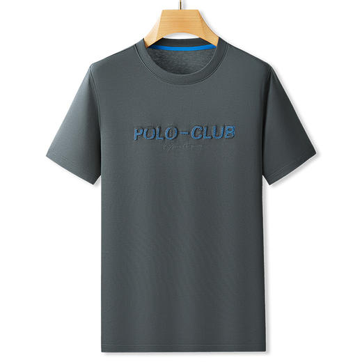 【棉质】【DPF】大依优型大码短袖T恤圆领时尚绣花加肥加大半袖夏季打底衫肥佬宽松休闲上衣男士胖子 商品图4