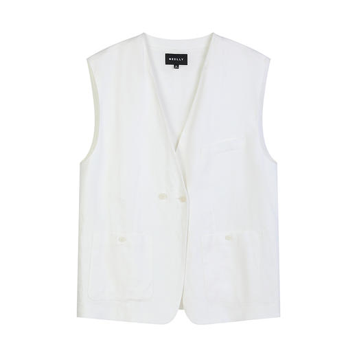 NEELLY纳俪商场同款夏新款随性廓形中长款西装马甲女慵懒舒适上衣N25042D01047 商品图3