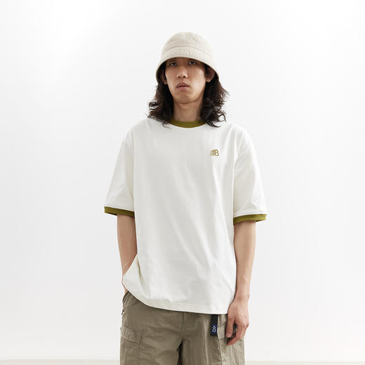 吃茶去chichaqu25凉感防晒速干撞色罗纹短袖T户外运动宽松百搭 商品图1